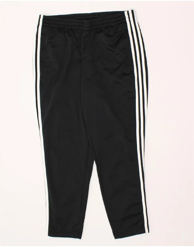 ADIDAS Womens Tracksuit Trousers UK 16 Large Black Polyester Trousers Prom Sequined