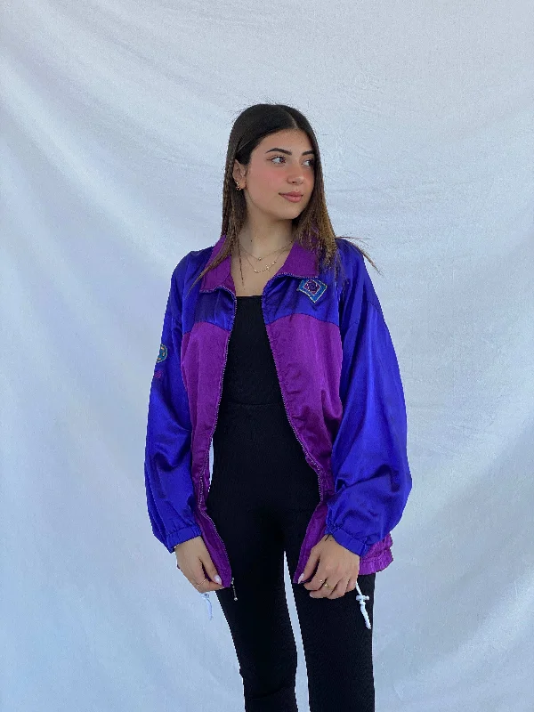 Vintage 90s AVIA Windbreaker Jacket - Size Large Faux Fur Jacket Real Fur Jacket Shearling Jacket