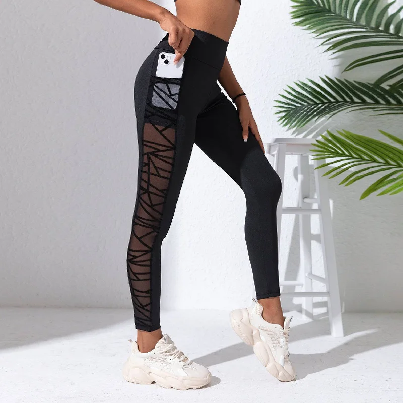 Yoga Primer Plus Size Mesh Stitching Yoga Clothes Hip-lift And Belly Shaping Sports And Fitness Running Trousers Trousers Handmade Artisanal