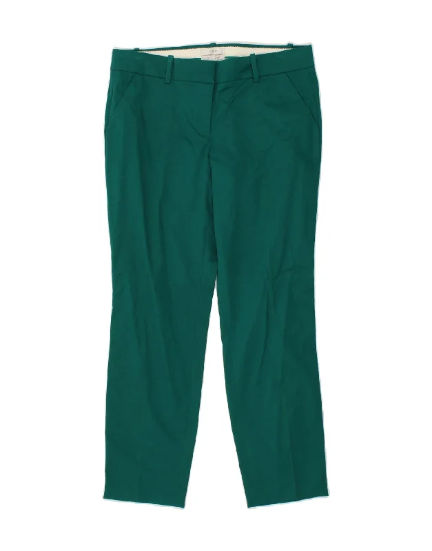 J. CREW Womens Slim Capri Trousers US 4 Small W27 L26 Green Cotton Trousers trendy modern