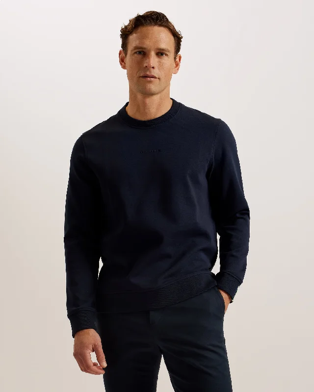 Wakar Crew Neck Sweatshirt Navy Oversized Hoodie Comfort Casual