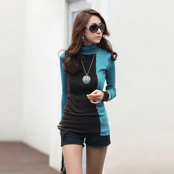 Women Long Sleeve Pullover Sweater Casual Women Turtleneck Tunic Blouses Tops Cashmere Luxurious Pullover