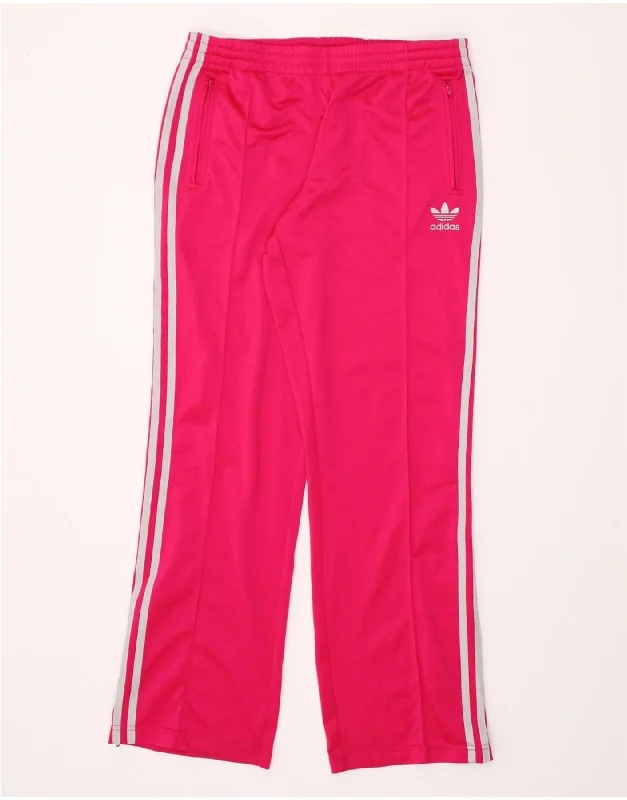 ADIDAS Womens Tracksuit Trousers EU 40 Medium Pink Polyester Trousers Formal Black