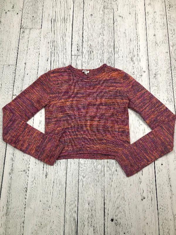 Garage pink orange and purple sweater - Hers XS Hooded Sweater Collared Sweater Shawl Collar