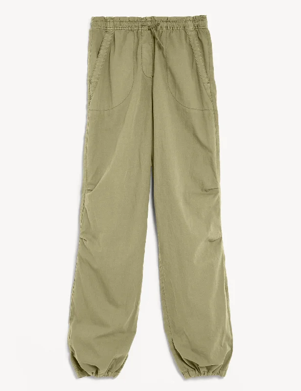 Pure Cotton Cuffed Parachute Trousers Trousers Winter Warm