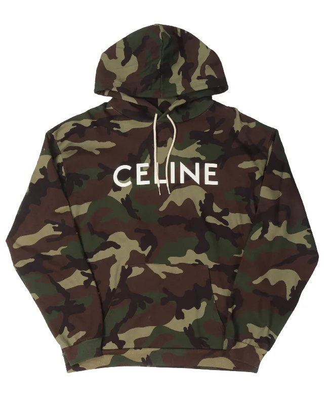 Camouflage Logo Hoodie Hoodie with Applique Textured Unique