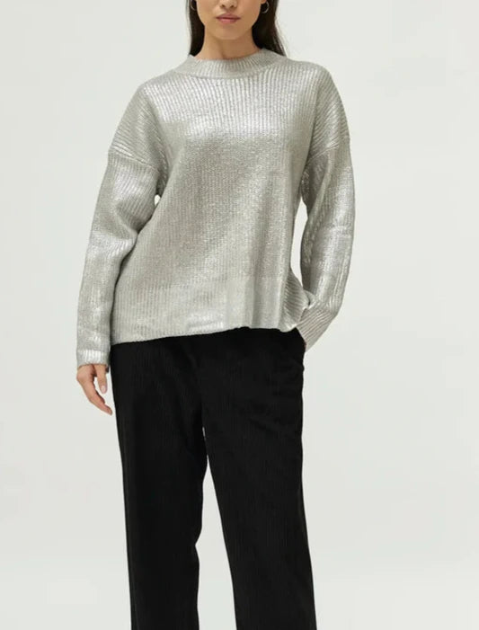 Isabelle Silver Sweater Modern Contemporary Chic