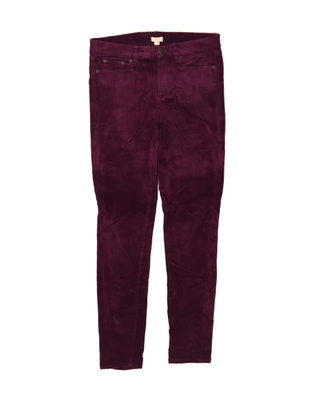 J. CREW Womens Stretch Slim Casual Trousers W27 L29 Purple Cotton Trousers Palazzo Wide Leg