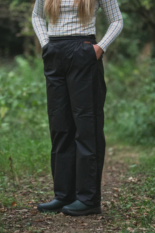 Outback Unisex Oilskin Waterproof Over Trousers Wide Leg Loose Fit Mid Waist