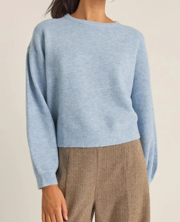 Powder Knit Jumper in Blue Machine Wash Dry Clean Hand Wash