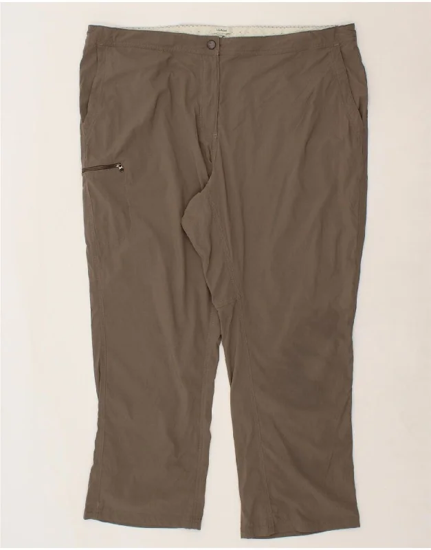 L.L.BEAN Womens Straight Cargo Trousers W42 L28 Grey Trousers practical easy-care