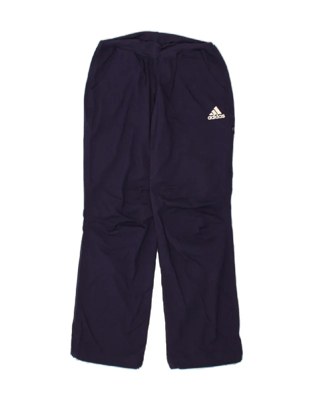 ADIDAS Womens Graphic Tracksuit Trousers UK 16 Large Purple Cotton Trousers Solid Black