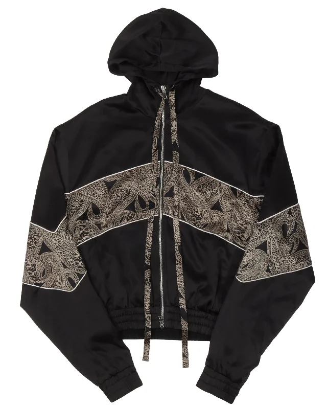 Silk Tapestry Hoodie Hoodie with Contrast Stitching Detailed Premium