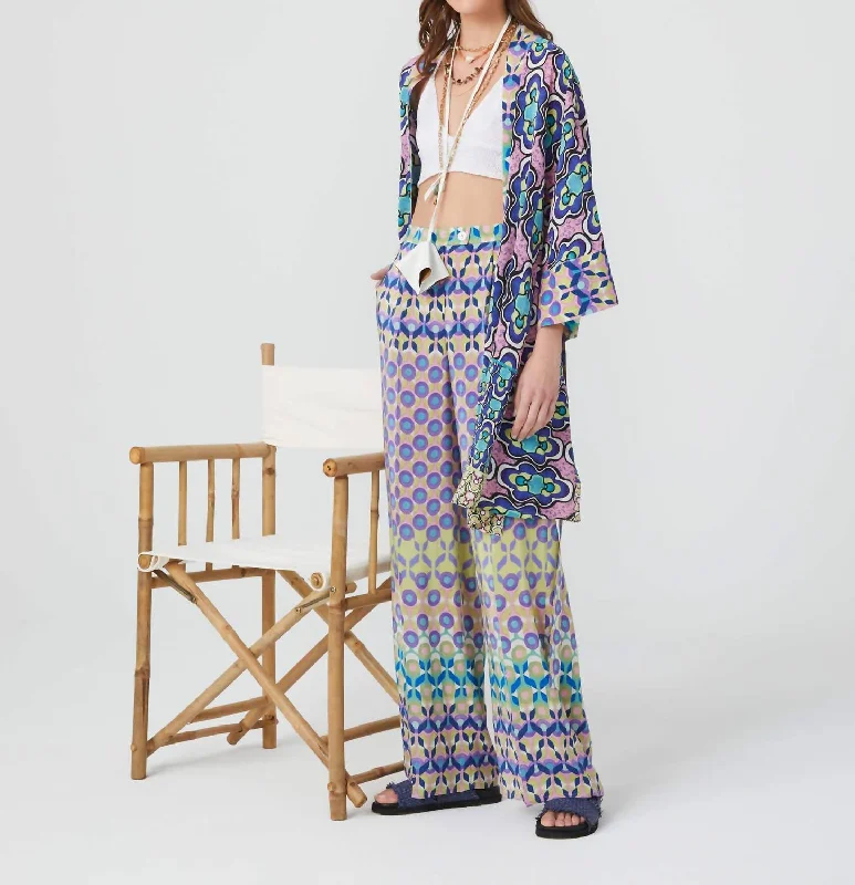 Circle Trousers In Maiolica Print Trousers Yoga Stretchy