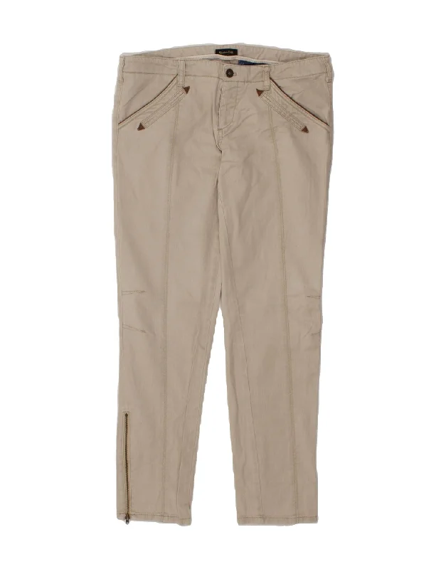 MASSIMO DUTTI Womens Slim Casual Trousers EU 44 XL W34 L31 Beige Cotton Trousers chic elegant