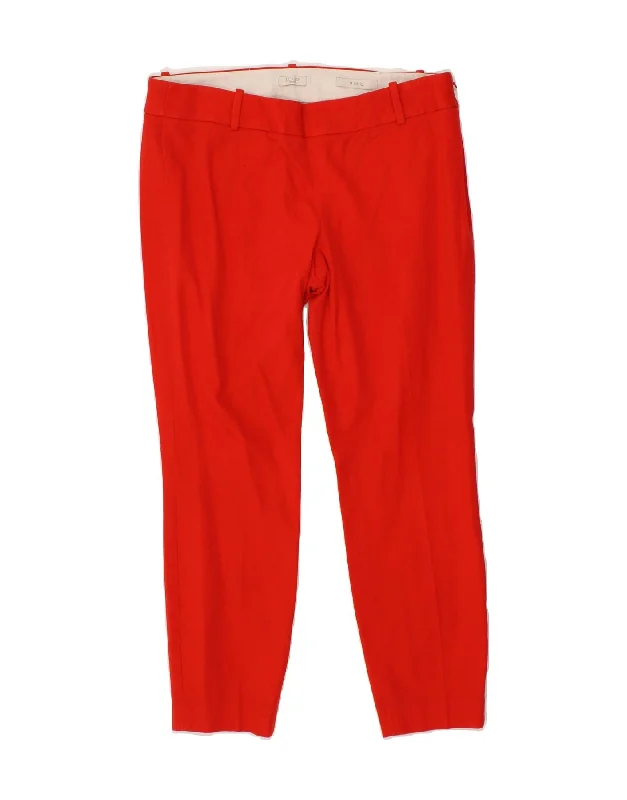 J. CREW Womens Minnie Slim Cropped Trousers US 8 Medium W30 L24 Red Cotton Trousers Review Highly