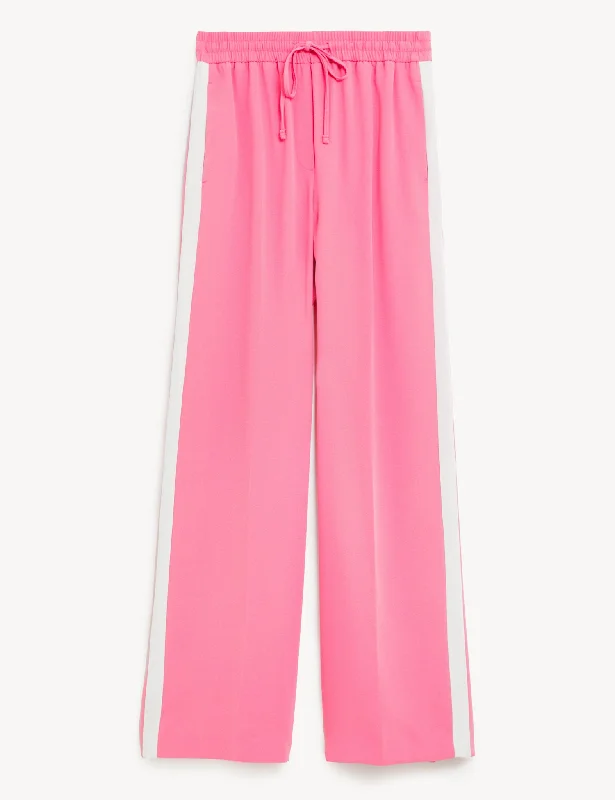 Side Stripe Drawstring Wide Leg Trousers Trousers Recommended Stylist