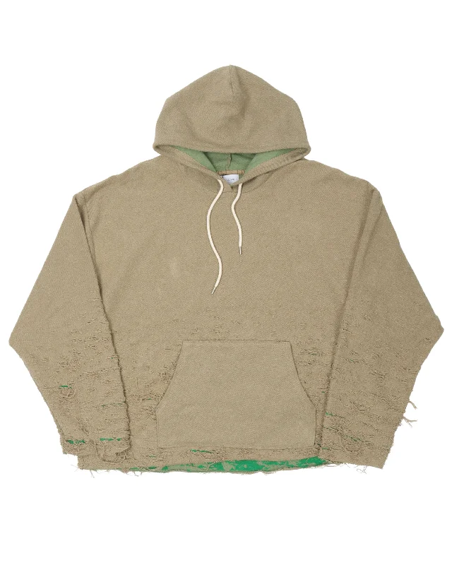 Distressed Hoodie Hoodie with Longline Fit Extended Stylish