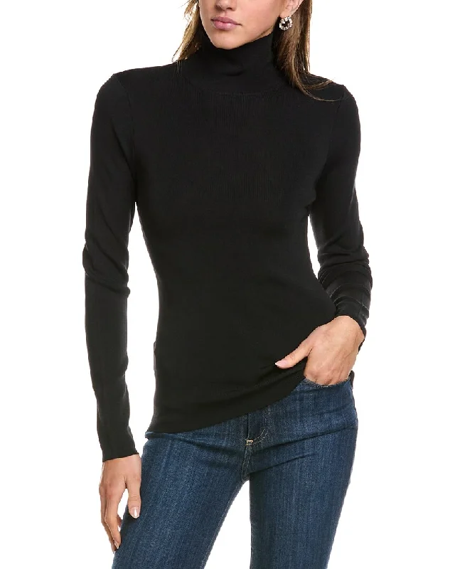 BCBGMAXAZRIA Mock Neck Pullover Ruffle Neck Pullover