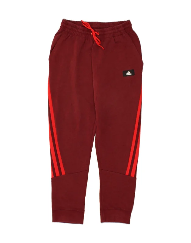 ADIDAS Womens Tracksuit Trousers Joggers UK 14 Medium  Red Colourblock Trousers Canvas Durable