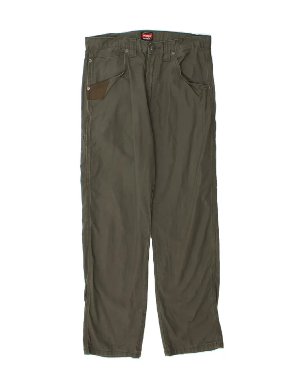 WRANGLER Womens Straight Cargo Trousers W32 L32 Green Cotton Trousers Favorite Customer