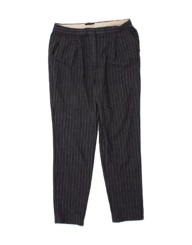 MASSIMO DUTTI Womens Suit Trousers EU 40 Medium W27 L28 Navy Blue Striped Trousers New Arrival