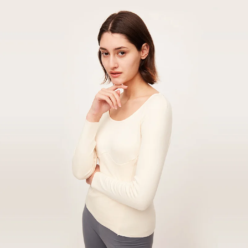 Women's Square Collar Long Sleeve Slim Fit Knit Pullovers  Tops Shirt One Shoulder Top