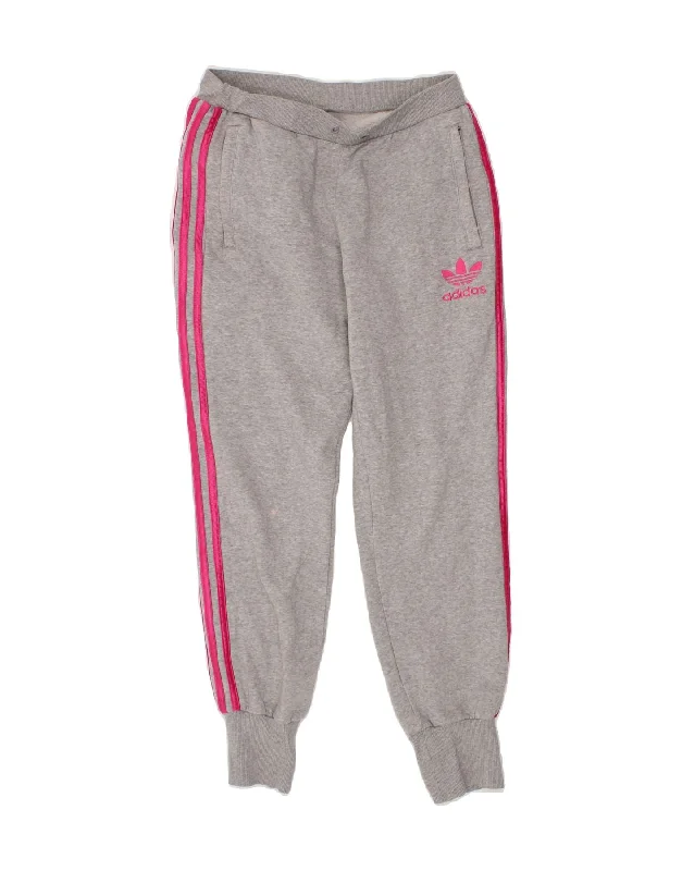 ADIDAS Womens Tracksuit Trousers Joggers EU 36 Small  Grey Cotton Trousers Capri Summer