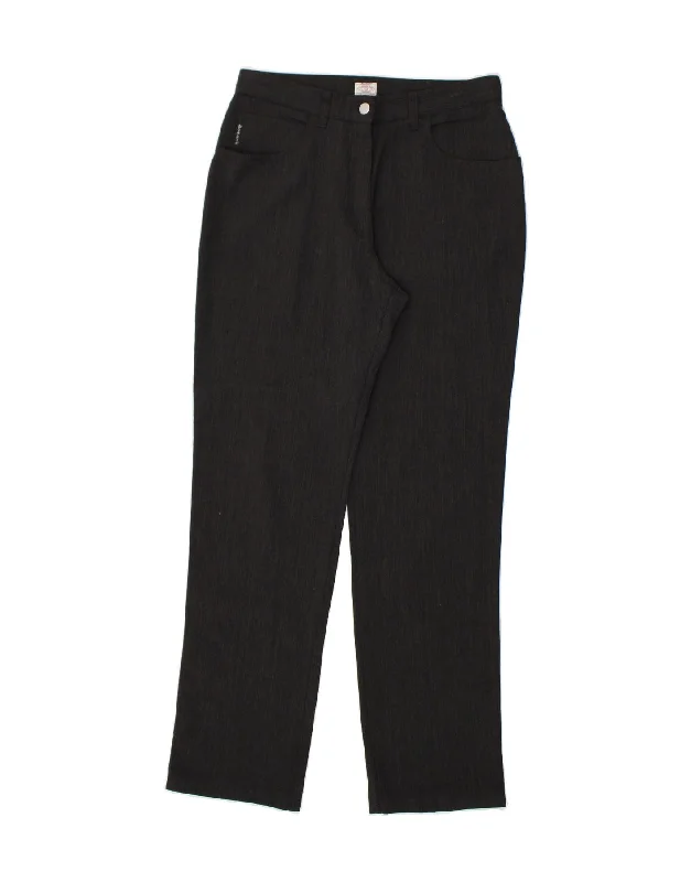 ARMANI JEANS Womens Straight Casual Trousers W32 L32 Black Wool Trousers Travel Practical