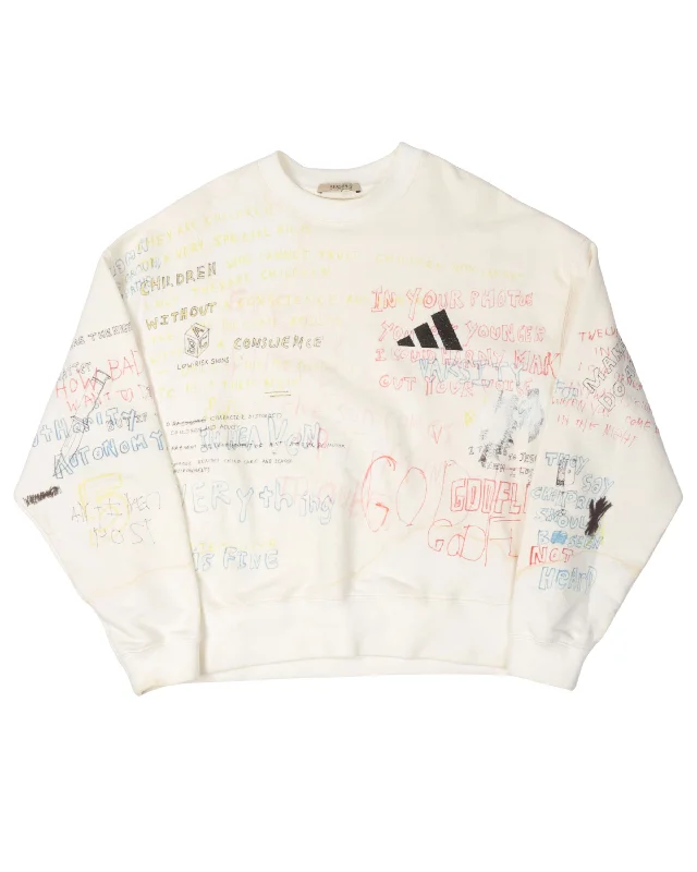 Season 5 Adidas Scribble Sweatshirt Hoodie with Exposed Zipper Edgy Industrial