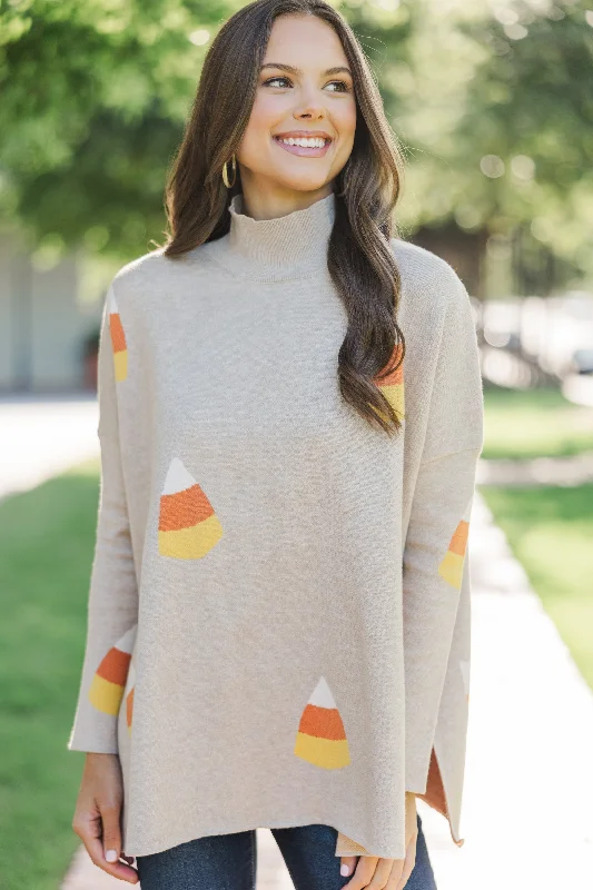 Quick Decisions Oatmeal Candy Corn Sweater Lace Blend Ribbed Blend Corduroy Blend