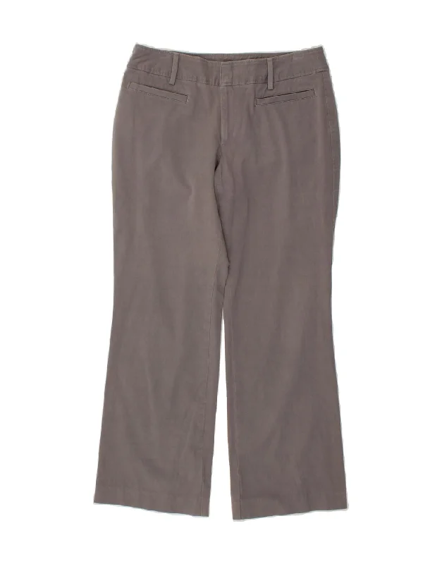 EDDIE BAUER Womens Blakely Fit Casual Trousers US 8 Medium W30 L28 Grey Trousers chic elegant