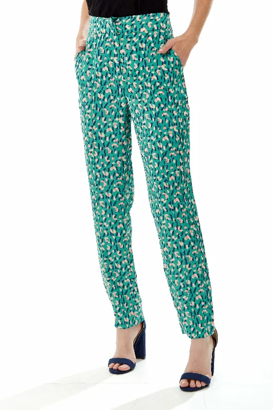 Liquorish Stroke Print Trousers Trousers Office Stylish