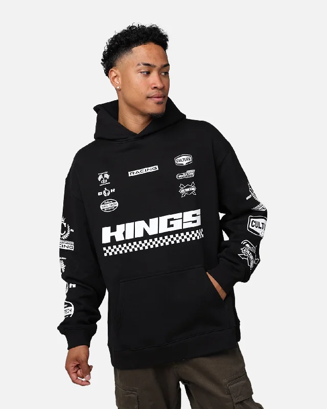 Culture Kings Motorsport Hoodie Black Hoodie with Button Classic Timeless