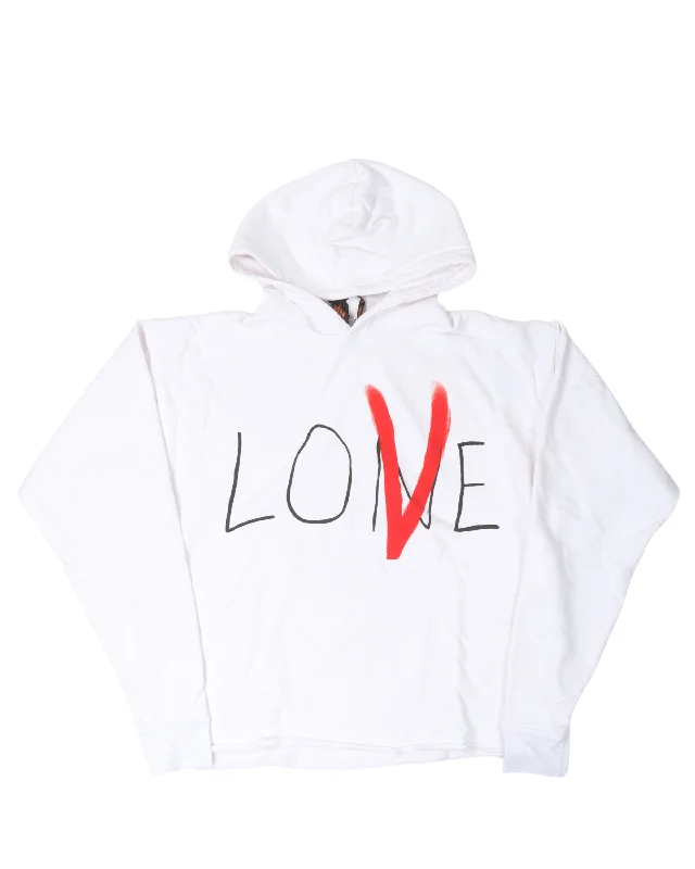 Love Hoodie Hoodie with Hem Frayed Vintage Worn