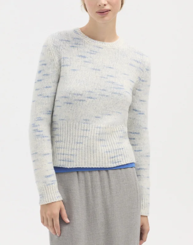 Bicolor Sweater in Cream Stretchy Elastic Breathable