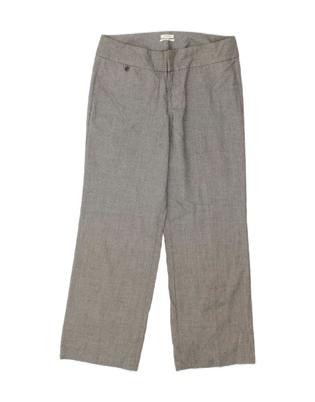 DOCKERS Womens Curvy Mid Rise Casual Trousers US 14 XL W38 L31 Grey Cropped Trousers Casual Linen