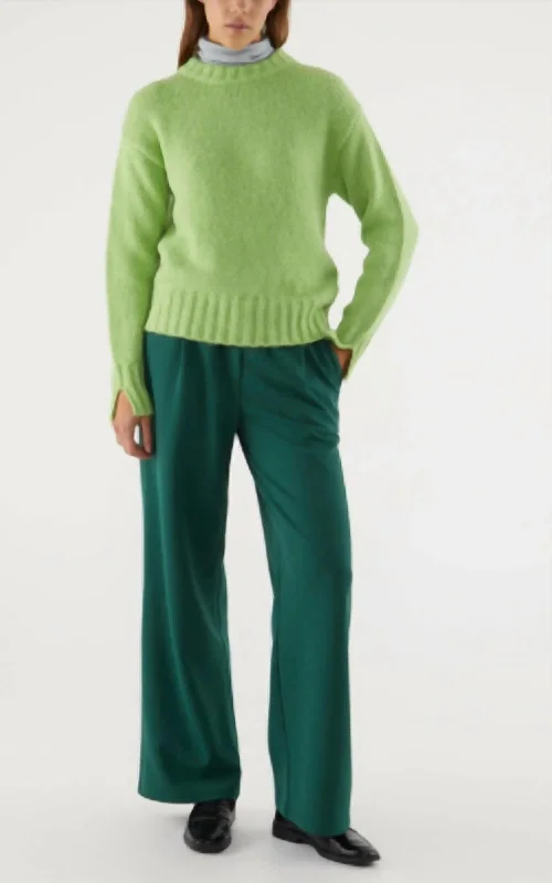 Pleated Trouser In Green Trousers Custom Made