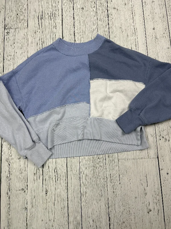 Abercrombie & Fitch blue crop sweater - Hers XS Fleece Sweater Nylon Polyester