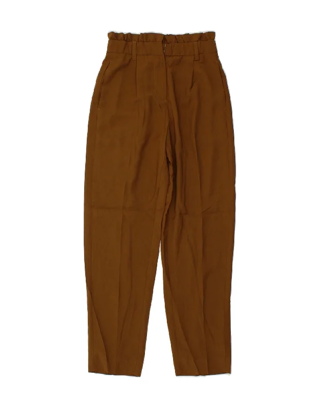 J. CREW Womens High Waist Tapered Chino Trousers US 0 XS W24 L28 Brown Trousers stylish modern