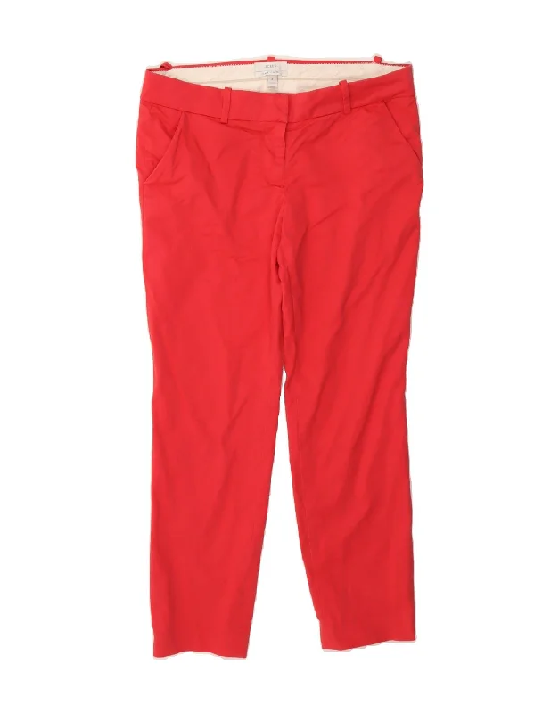 J. CREW Womens Slim Chino Trousers US 2 XS W25 L27 Red Cotton Trousers High Rise Slim Fit