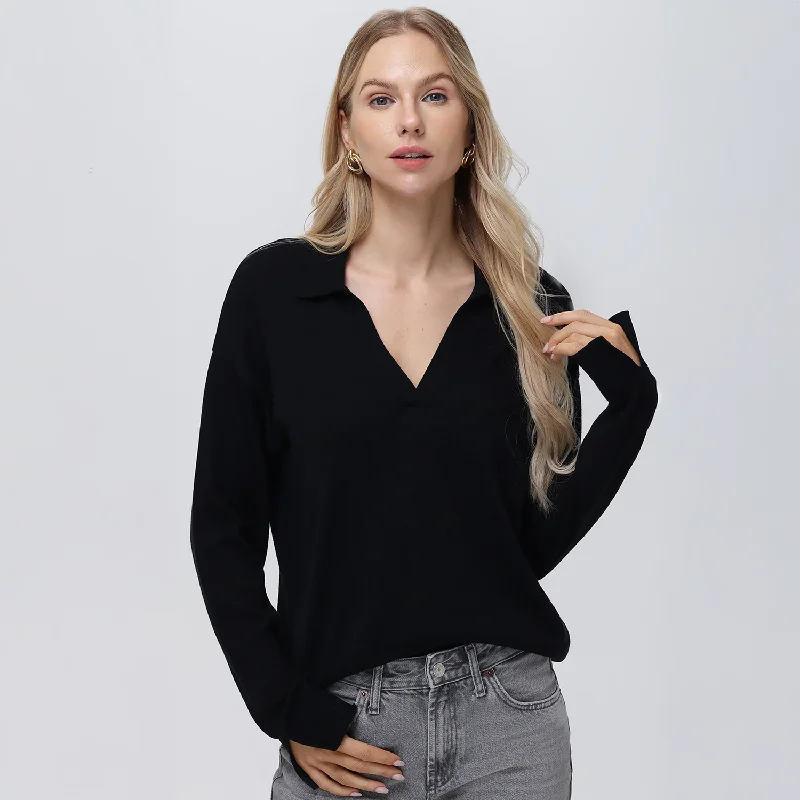 Maddi Johnny Collar Pullover Tight Sleeve Top