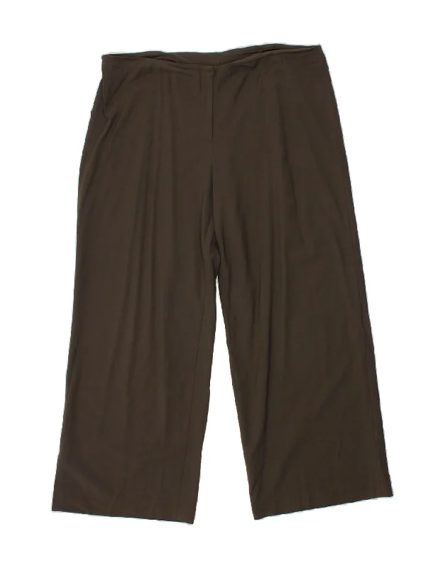 EILEEN FISHER Womens Wide Leg Casual Trousers XL W40 L30 Brown Trousers Designer Luxury