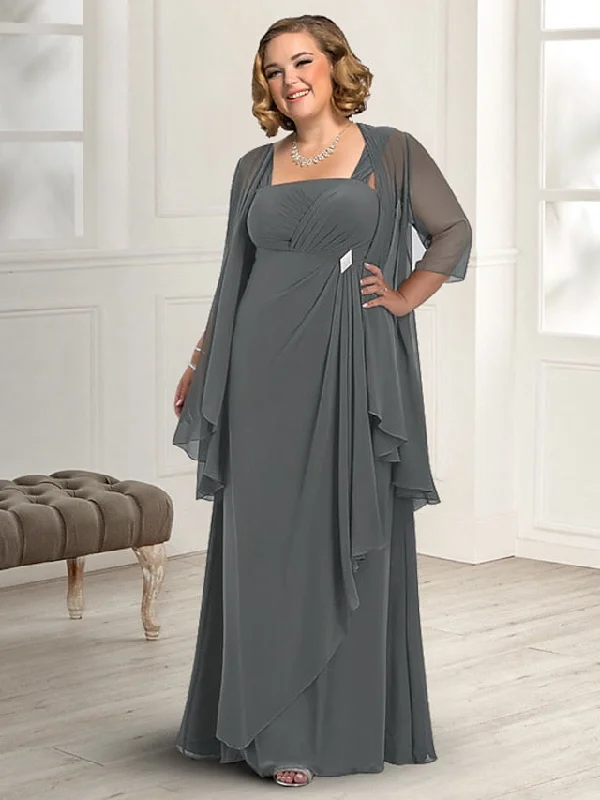 A-Line/Princess Spaghetti Straps Mother of the Bride Dresses with Jacket Trench Coat Raincoat Waterproof Jacket