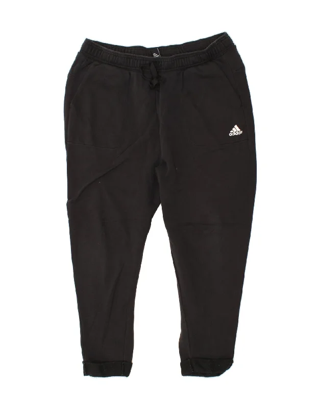 ADIDAS Womens Tracksuit Trousers Joggers UK 18/20 XL  Black Cotton Trousers versatile all-occasion