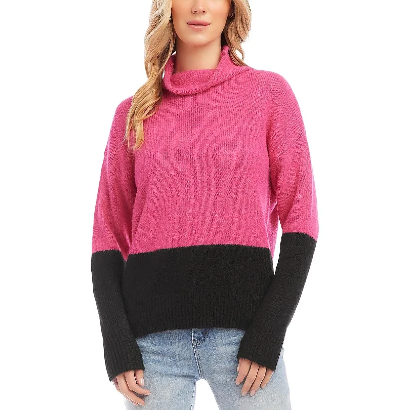 Womens Wool Blend Cowl Neck Pullover Sweater Halter Neck Top