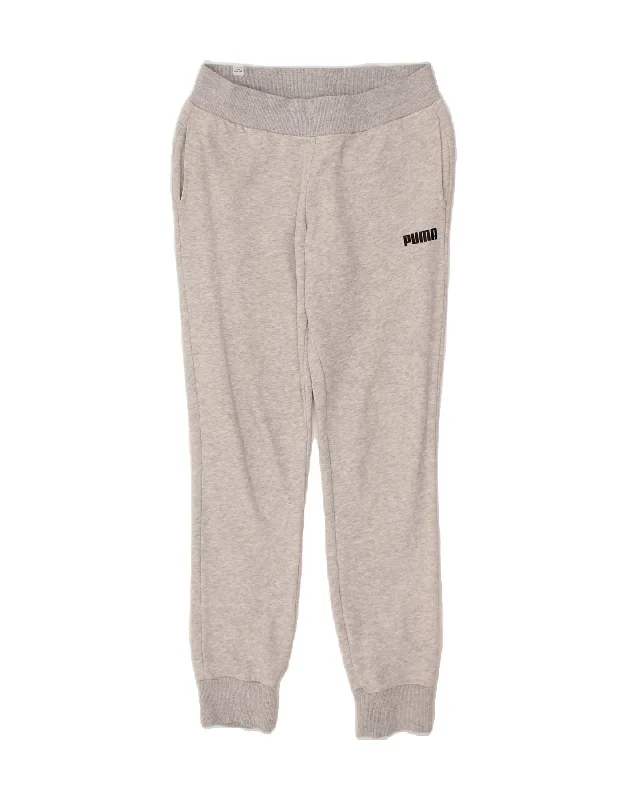 PUMA Womens Tracksuit Trousers Joggers UK 8 Small Grey Cotton Trousers Bootcut Casual