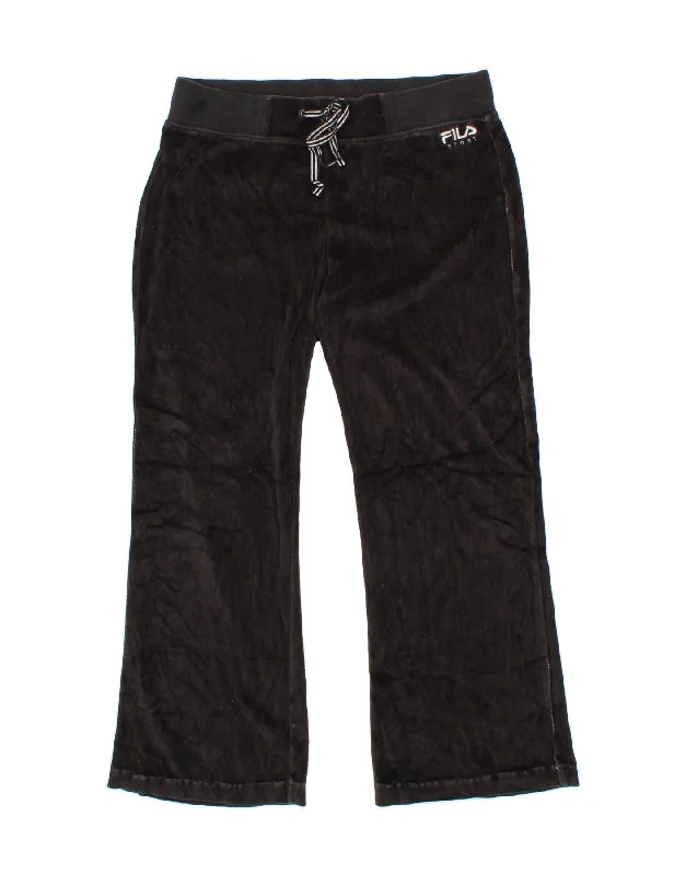 FILA Womens Tracksuit Trousers UK 14 Medium  Black Cotton Trousers New Arrival