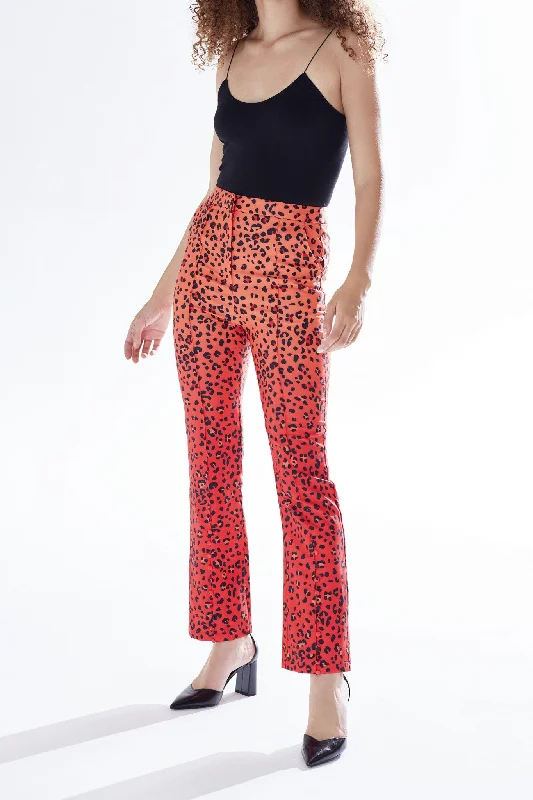 Liquorish Red Animal Print Tailored Trousers Trousers Evening Elegant