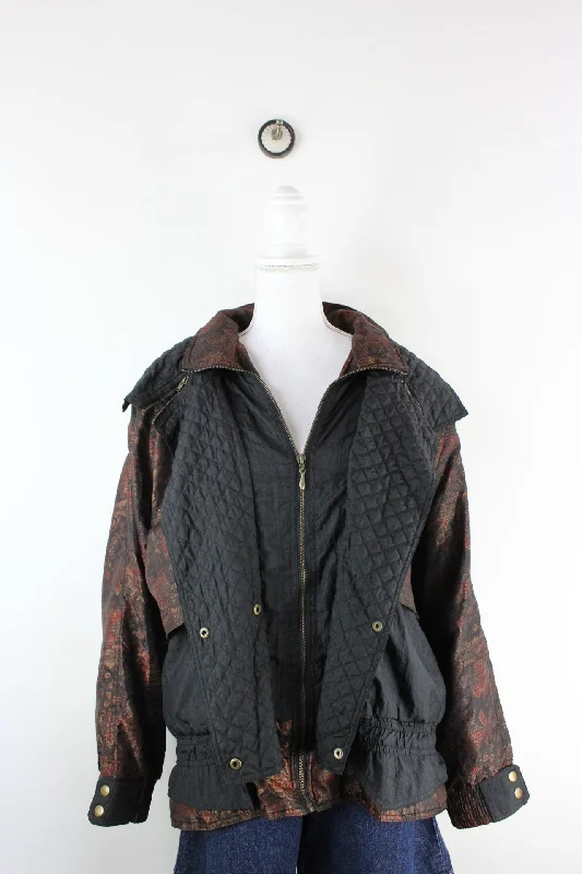 Vintage Lavon Nylon Jacket (L) V-Neck Jacket Boat Neck Jacket Square Neck Jacket